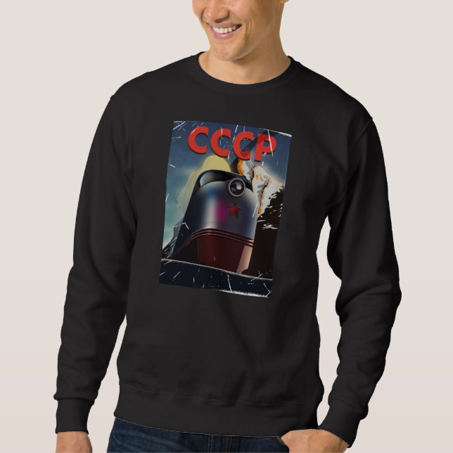 Sweatshirt Affiche de train rétro vintage CCCP soviétique (Devant)