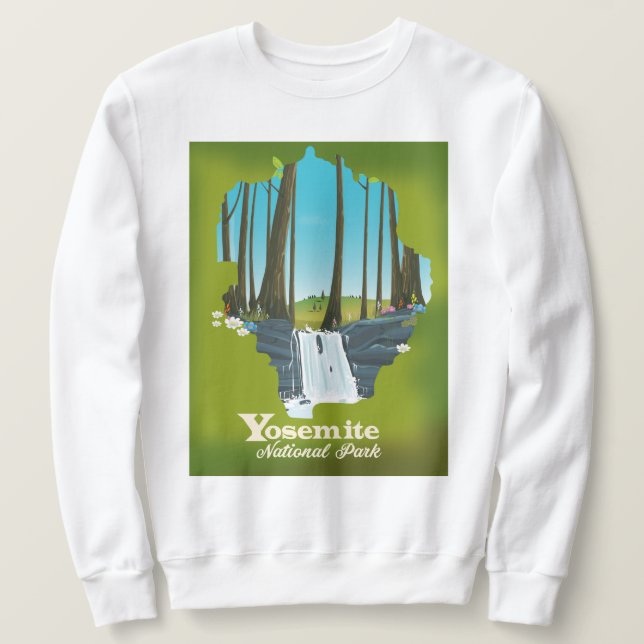 Sweatshirt Affiche de vacances du parc national de Yosemite. (Design devant)
