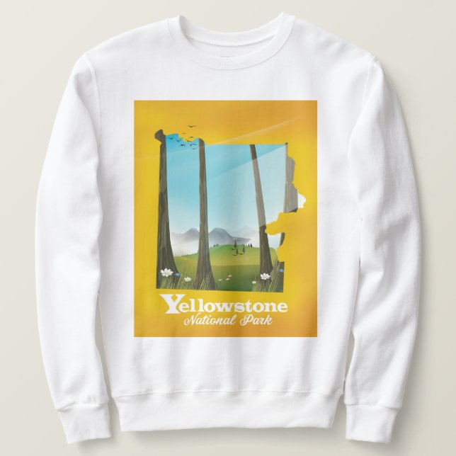 Sweatshirt Affiche de vacances du parc national Yellowstone. (Design devant)