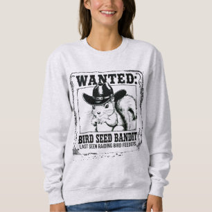 Sweatshirt Affiche recherchée écureuil drôle Bandit de grai