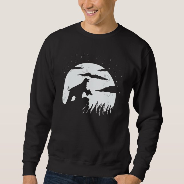 Sweatshirt Afghan Hound under Moon for Halloween Costume 1 (Devant)