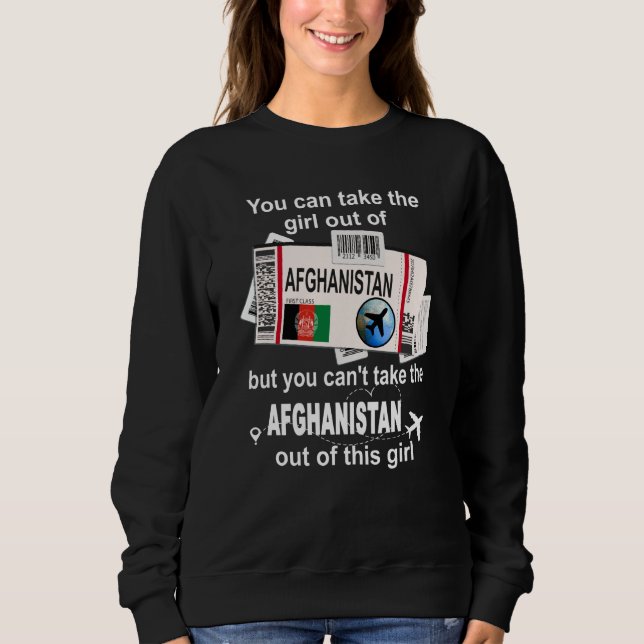 Sweatshirt Afghanistan Boarding Pass Afghanistan Girl Afghani (Devant)