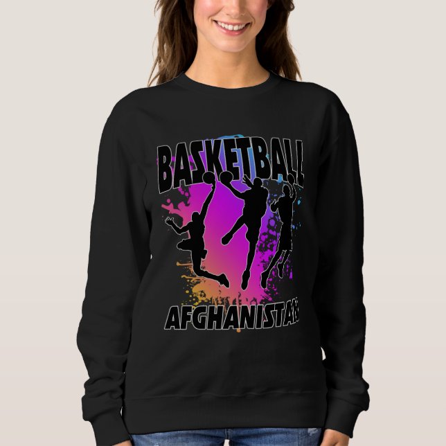 Sweatshirt Afghanistan Flag  Love Playing Basketball  1 (Devant)