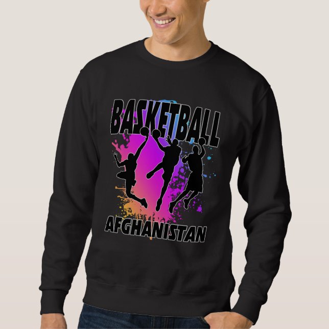 Sweatshirt Afghanistan Flag  Love Playing Basketball  1 (Devant)
