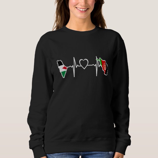 Sweatshirt Afghanistan Palestine Flag Afghan Palestinian Hear (Devant)