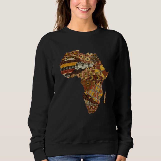 Sweatshirt Africa Map Kente Cloth Black History Month Afro Af (Devant)