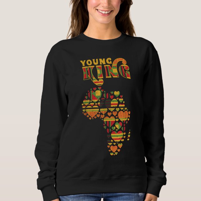 Sweatshirt Africa Map Love Heart African Kente Men African Am (Devant)