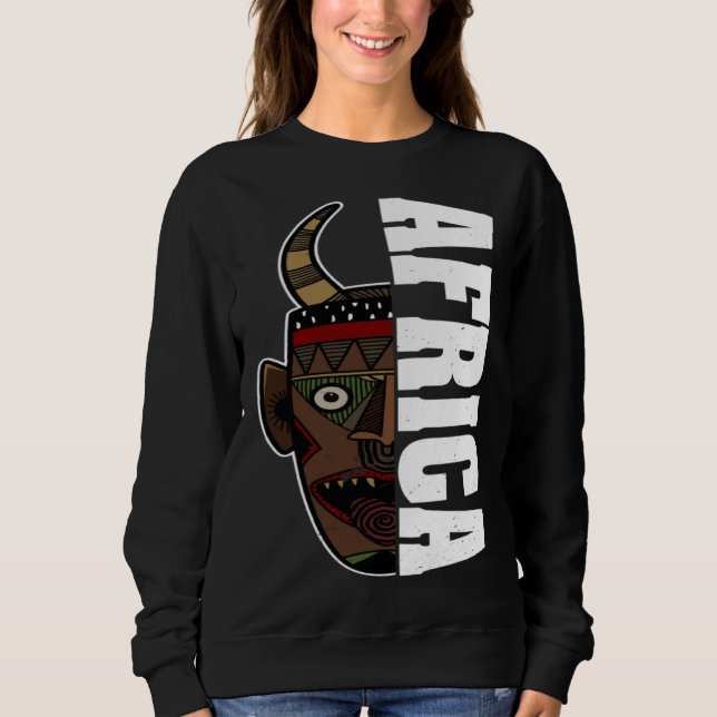 Sweatshirt Africa Mask African Afro History Reggae Melanin (Devant)