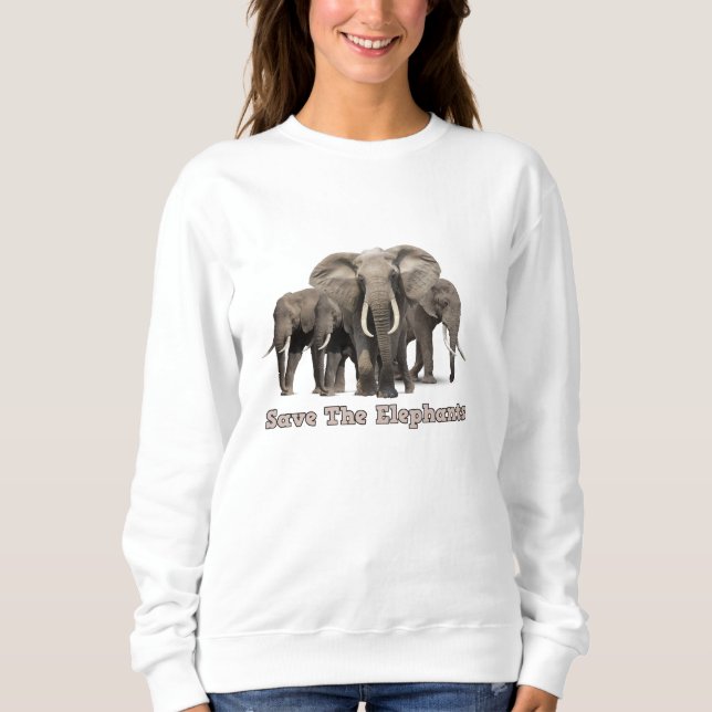 Sweatshirt africain des éléphants (Devant)