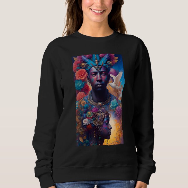 Sweatshirt African American Man and Woman Mystical Fantasy AI (Devant)