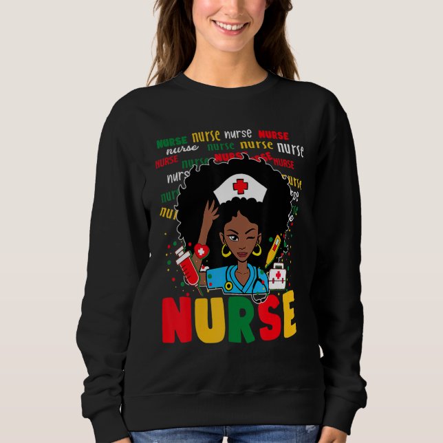 Sweatshirt African American Nurse Black History Month Pride B (Devant)