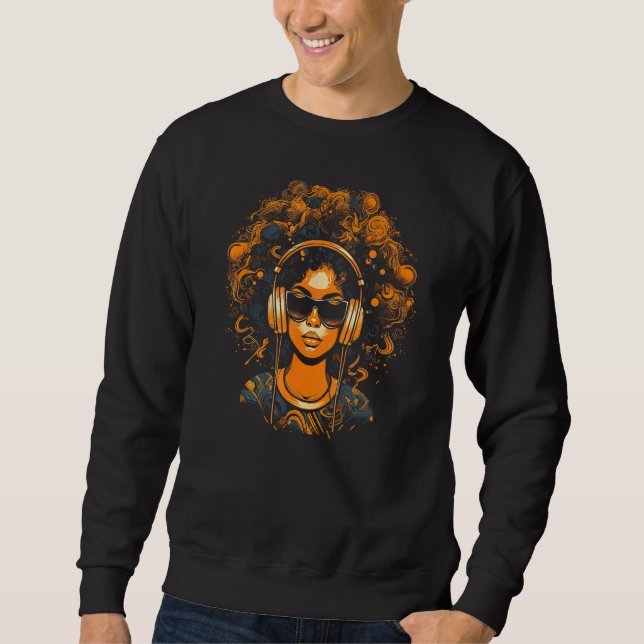 Sweatshirt African American Woman Black Girl Music Graffiti G (Devant)