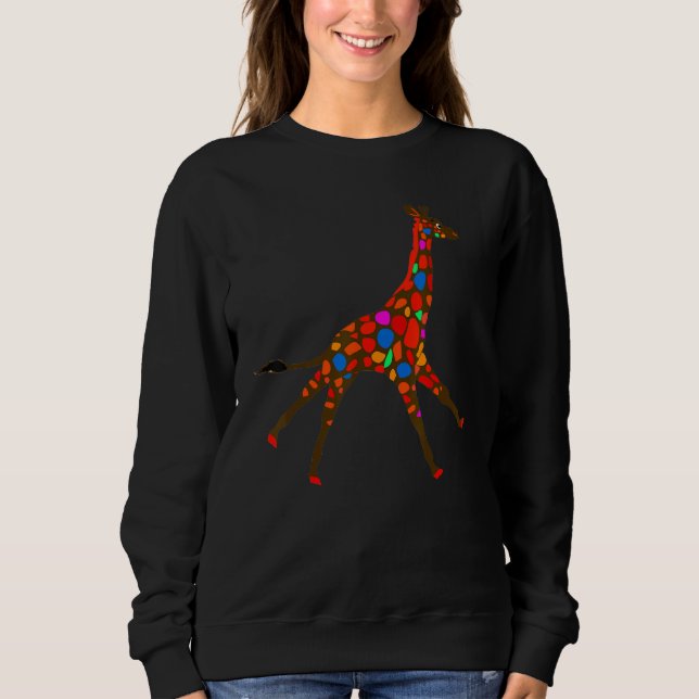 Sweatshirt African Giraffe animal wildlife illustration (Devant)