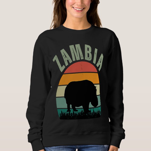 Sweatshirt African Hippos in Zambia, Hippopotamus Safari (Devant)
