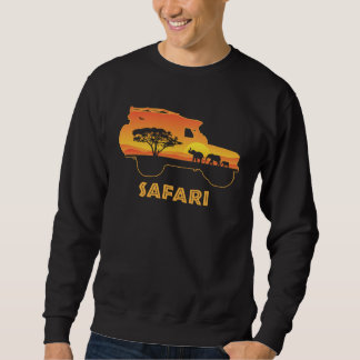 Sweatshirt African Safari Park Vehicle Elephant Family Vintag