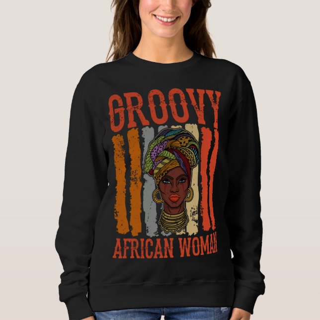 Sweatshirt African woman womanism ethnic earrings necklace he (Devant)