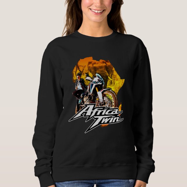 Sweatshirt Afrique Touring Twin Motorcycle Nature Femme (Devant)