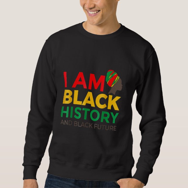 Sweatshirt Afro-Américain Afrocentric Je Suis Noir Histoire M (Devant)