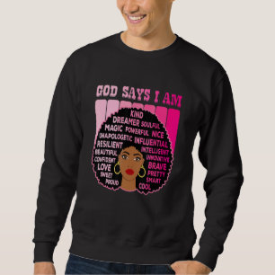 Sweatshirt Afro-Américaine Melanin Black Pride Rose Femme Afr