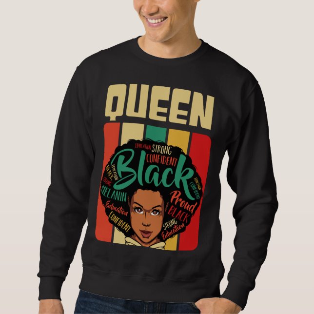 Sweatshirt Afro Black Queen Melanin Anti Rassism African Woma (Devant)