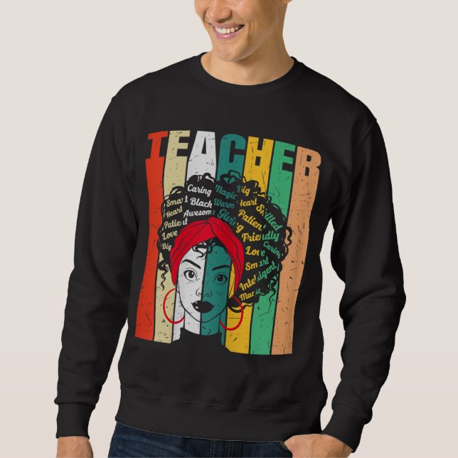 Sweatshirt Afro Love Melanin Africaine Américaine Femmes Thé  (Devant)