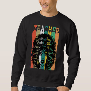 Sweatshirt Afro Retro Black History Mois Black Woman Enseigne