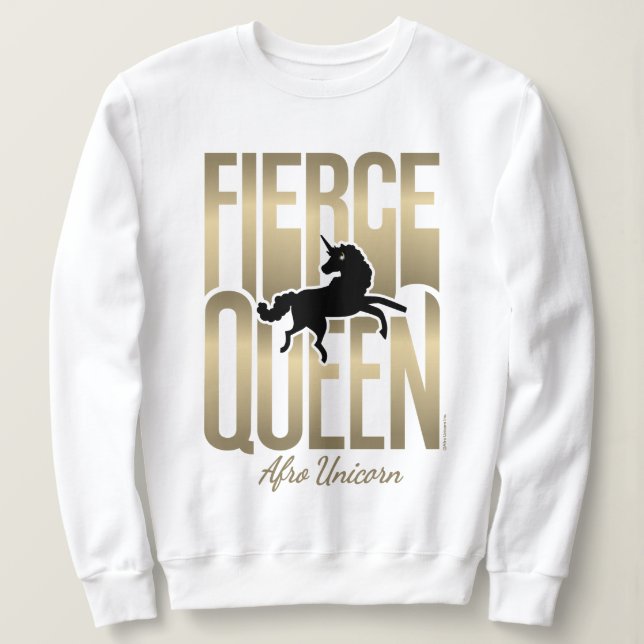Sweatshirt Afro Unicorn Fierce Queen (Design devant)