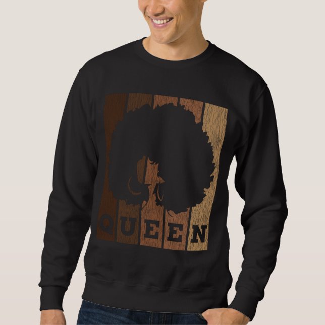 Sweatshirt Afro-vintage Queen Pride Melanin Black Qc (Devant)