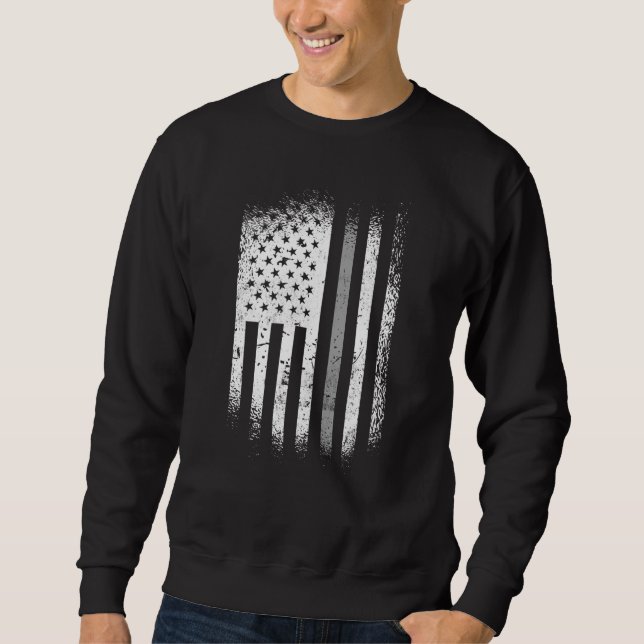 Sweatshirt Agent correctionnel American Flag Silver Line (Devant)