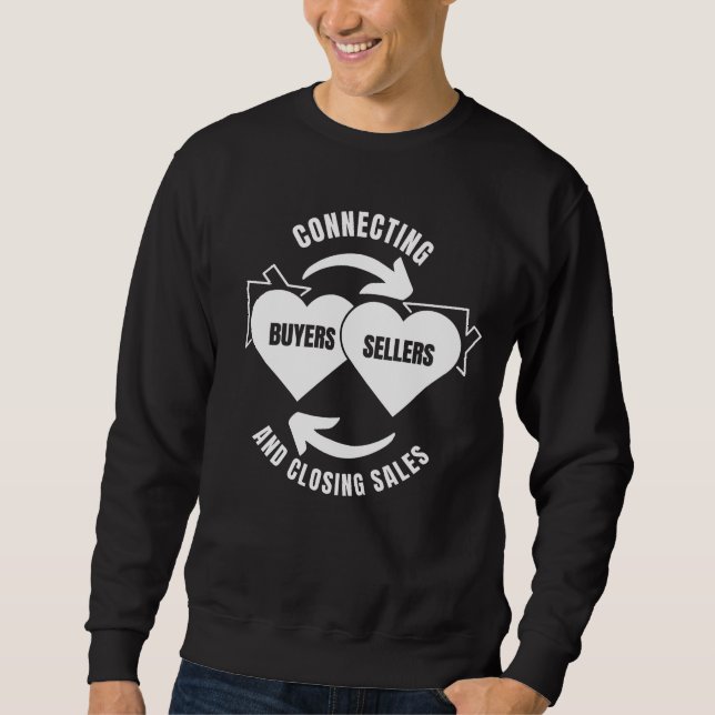 Sweatshirt AGENT IMMOBILIER Connecter acheteurs vendeurs immo (Devant)