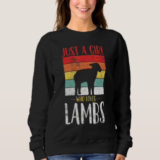 Sweatshirt Agneau Juste Une Fille Qui Aime Les Agneaux Rétro
