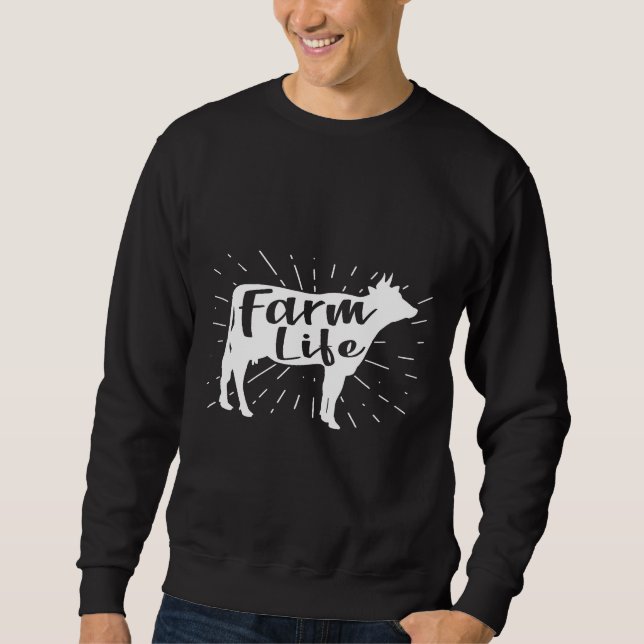 Sweatshirt Agritourisme Graphique Pays Cute Cow Style (Devant)