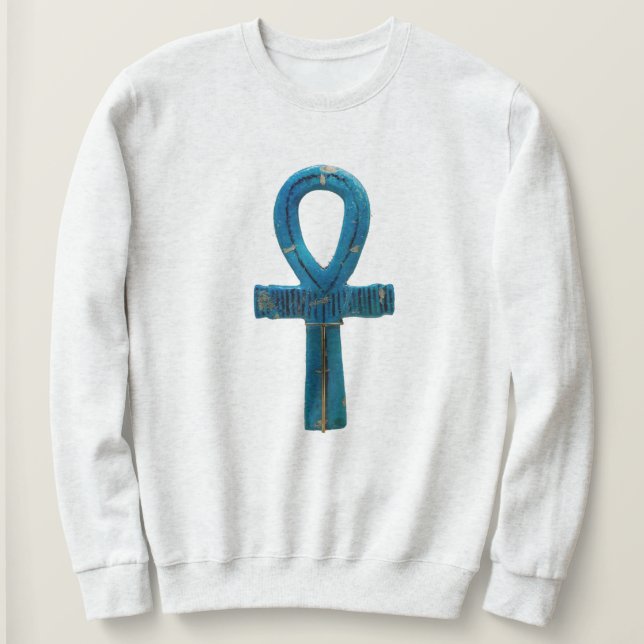 Sweatshirt Ahnk égyptien bleu (Design devant)
