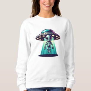 Sweatshirt Ai Art avec OVNI Épouser un Alien