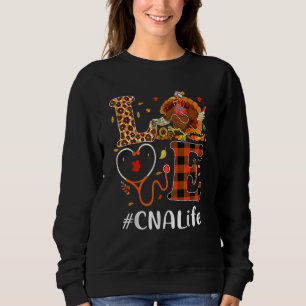 Sweatshirt Aide-soignant certifié Cna aime Thanksgiving 