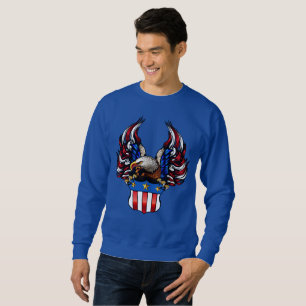 Sweatshirt Aigle américain, Rouge Blanc & Bleu, Patriote,
