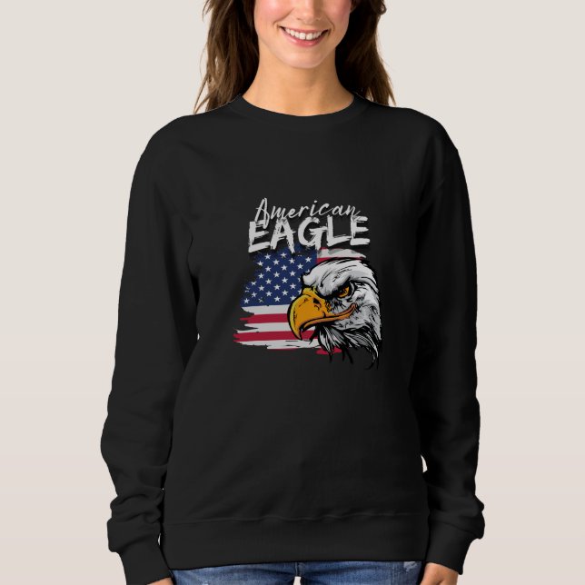 Sweatshirt Aigle avec drapeau américain (Devant)