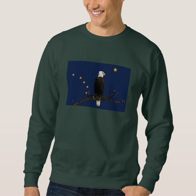 Sweatshirt Aigle Et Drapeau De L'Alaska (Devant)