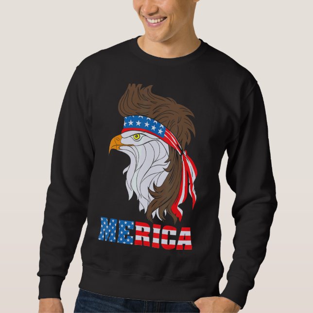 Sweatshirt Aigle patriotique 4 juillet Drapeau américain amér (Devant)