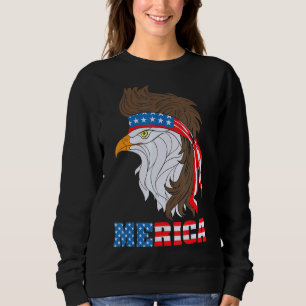 Sweatshirt Aigle patriotique 4 juillet Drapeau américain amér