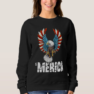Sweatshirt Aigle patriotique 4 juillet États-Unis Drapeau amé