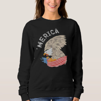 Sweatshirt Aigle patriotique Merica Usa Drapeau 4 juillet Ind