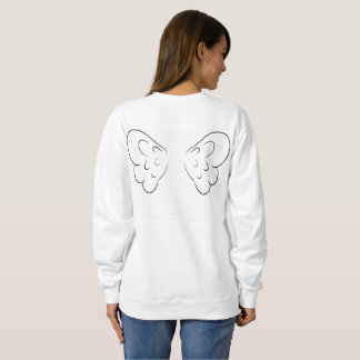 Sweatshirt Ailes croustillantes noires, avec un coeur à l'ava
