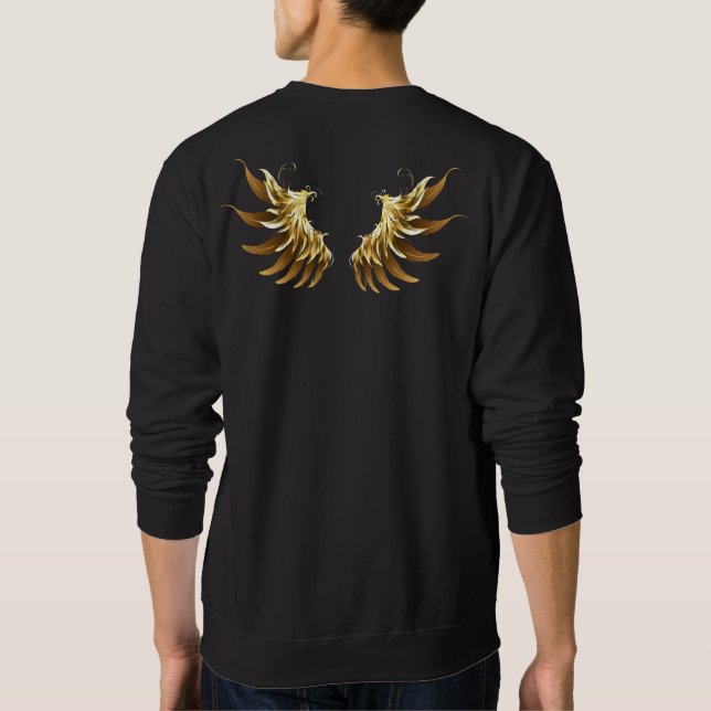 Sweatshirt Ailes d'Ange d'or sur arrière - plan noir (Dos)