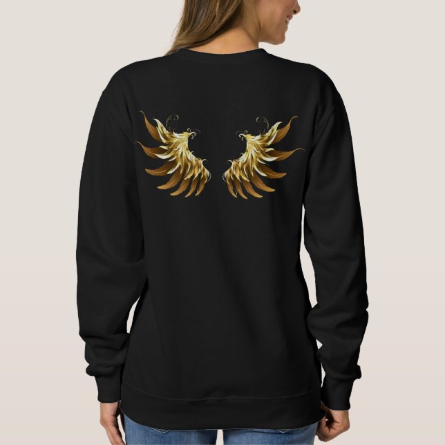 Sweatshirt Ailes d'Ange d'or sur arrière - plan noir (Dos)