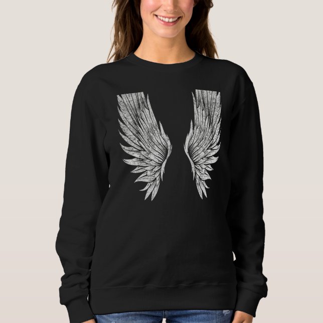 Sweatshirt Ailes sur le dos Angel ailes Retour Imprimer (Devant)