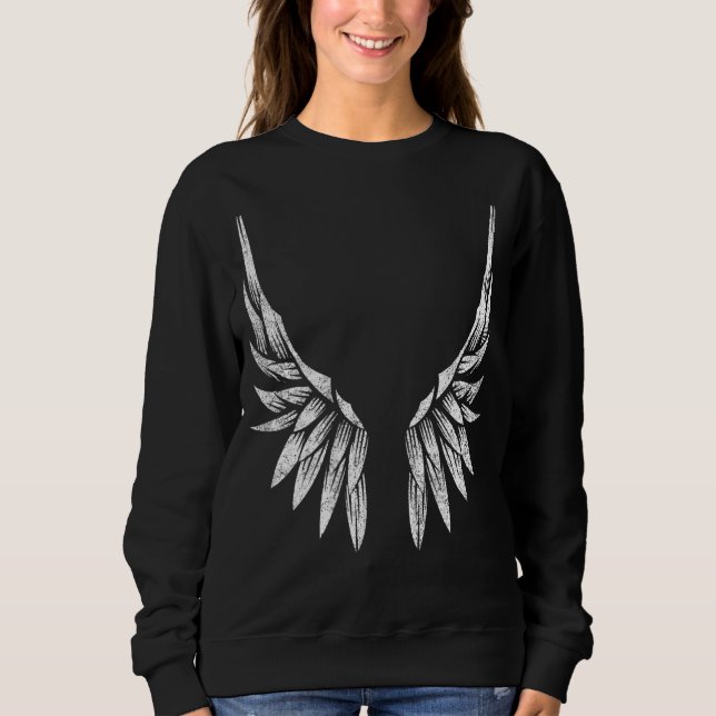 Sweatshirt Ailes sur le dos Angel ailes Retour Imprimer 2 (Devant)
