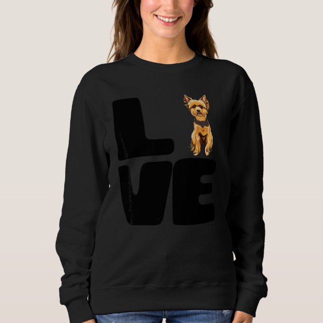 Sweatshirt Aime mon chien Yorkshire Terrier (Devant)