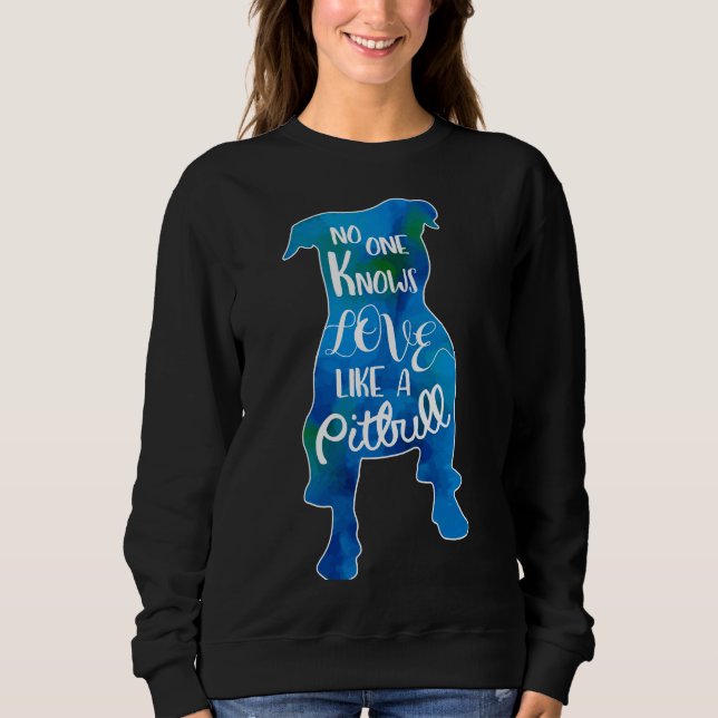 Sweatshirt Aimer Comme Une Aquarelle Bleue Pitbull (Devant)
