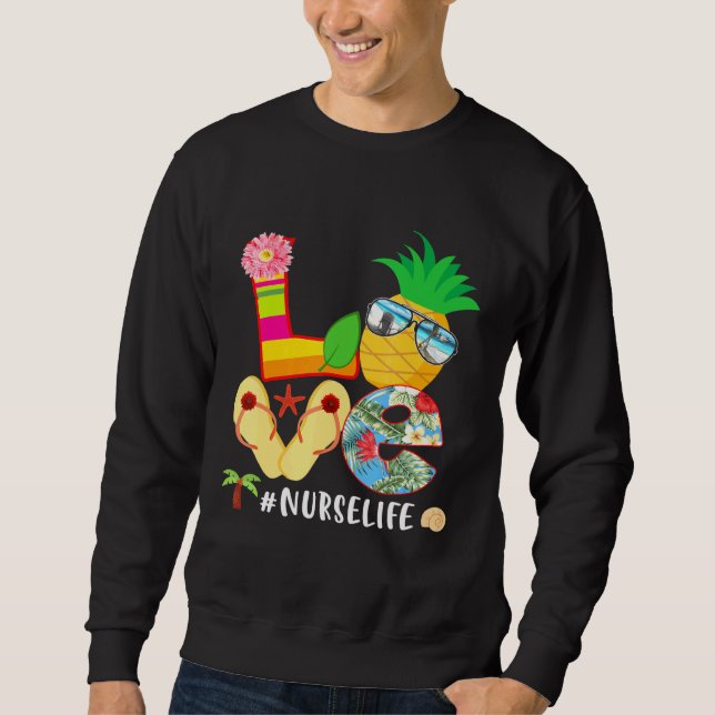 Sweatshirt Aimer Été Ananas Flop Flip Tropical Flower Nu (Devant)